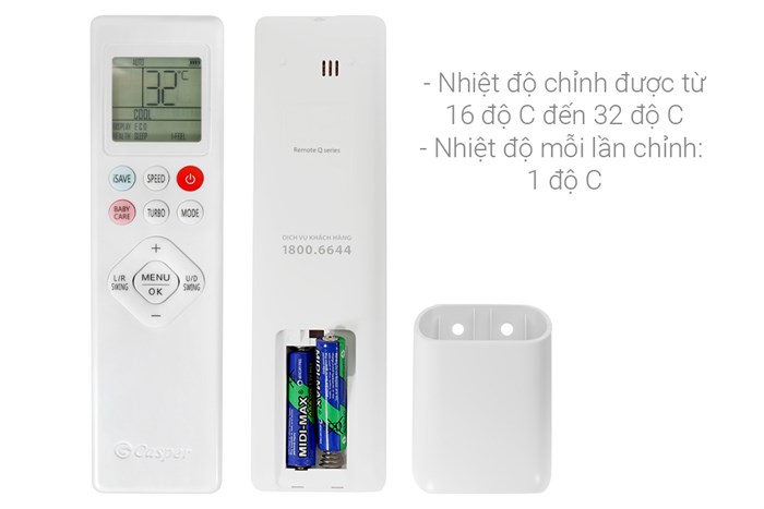 Điều Hòa Casper Inverter 12000 BTU 1 Chiều QC-12IS36 - Giá Tốt